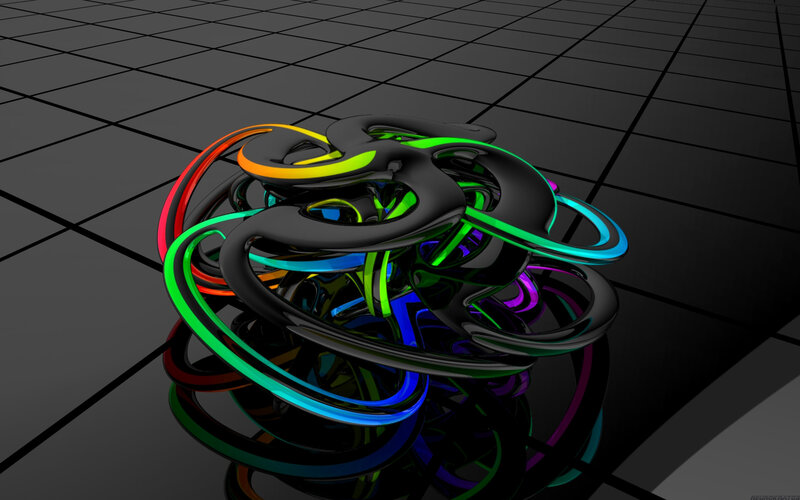 Colorful Abstract Sculpture — Black