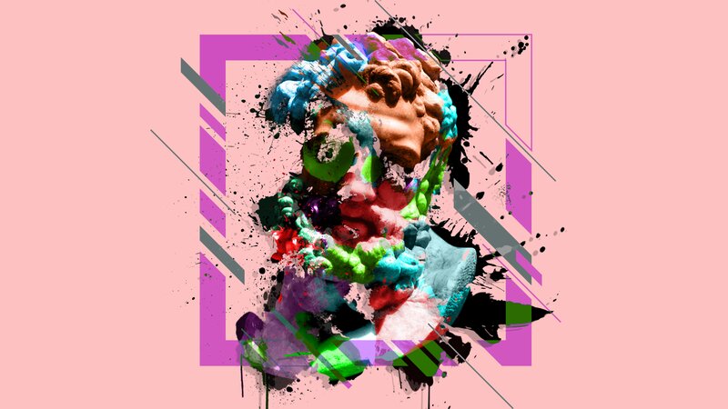 Colorful Abstract Sculpture — Pink