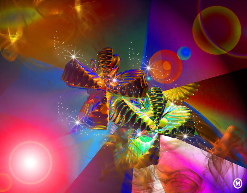 Colorful Abstract Sculpture — Purple, Vibrant
