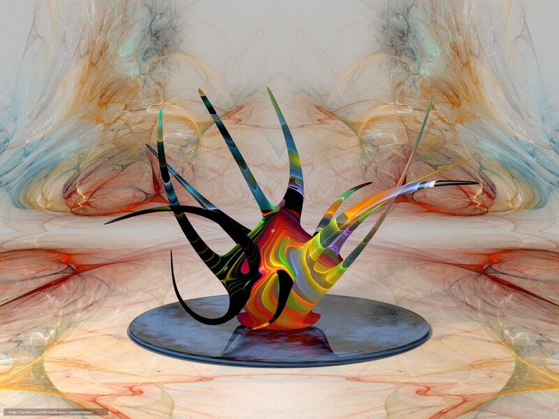 Colorful Abstract Sculpture — Red, Digital Art
