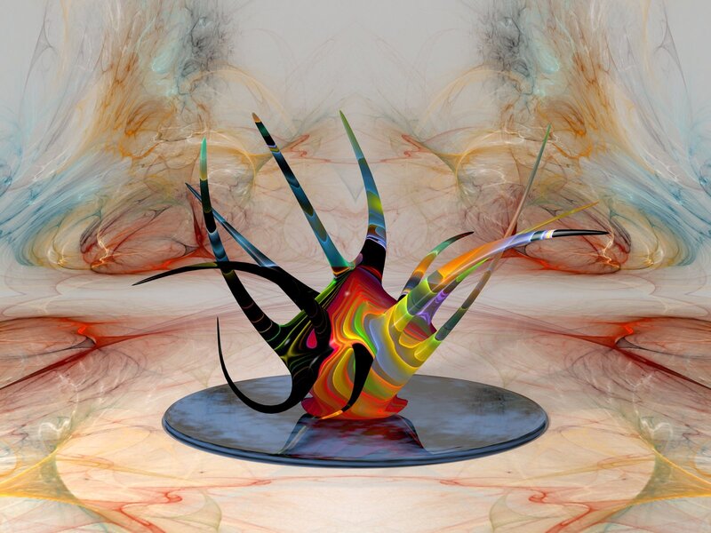 Colorful Abstract Sculpture — Red