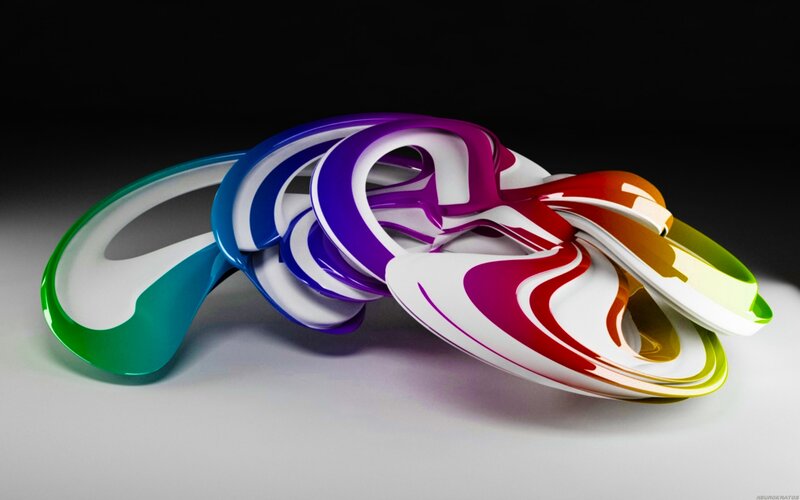 Colorful Abstract Sculpture — White