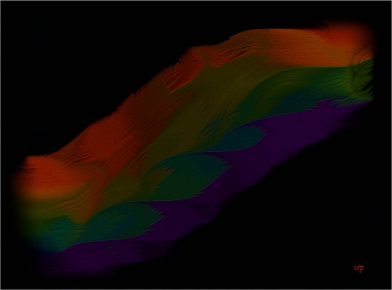 Colorful Abstract Shape — Purple, Dark