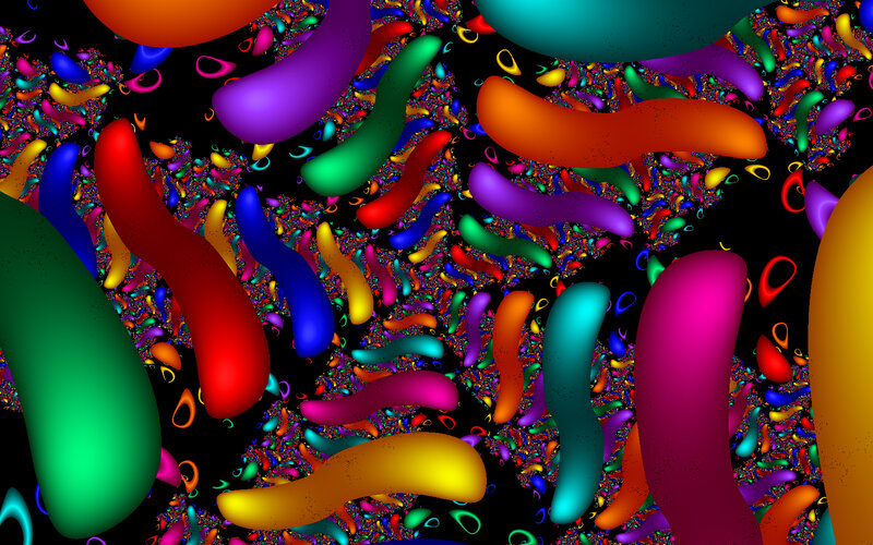 Colorful Abstract Shapes — Black, Chaotic