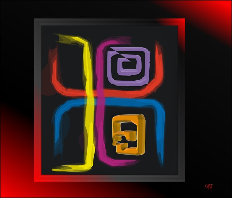 Colorful Abstract Shapes — Black, Dramatic