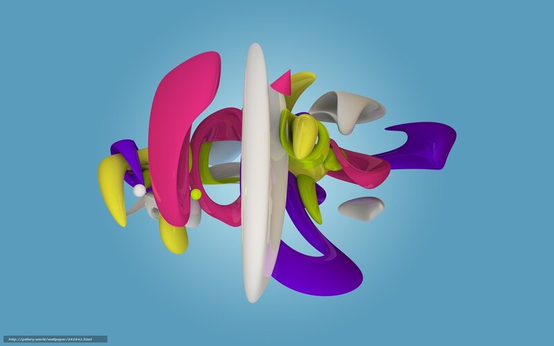 Colorful Abstract Shapes — Blue, Calm, 3d Render, Background