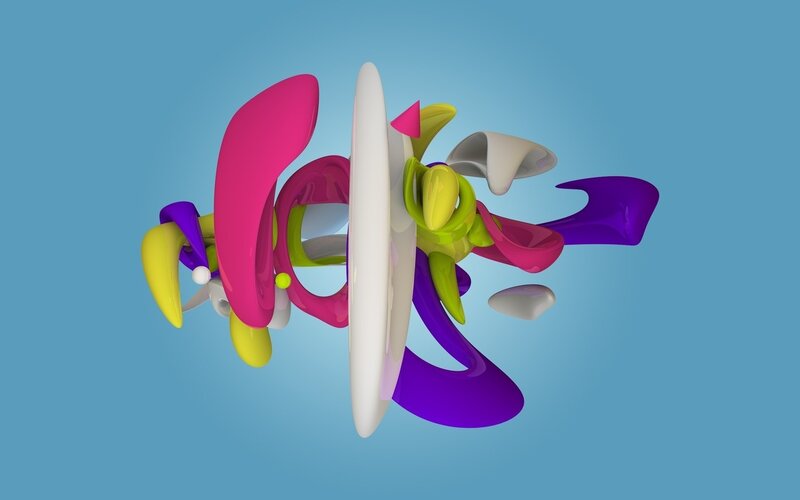 Colorful Abstract Shapes — Blue, Calm, 3d Render
