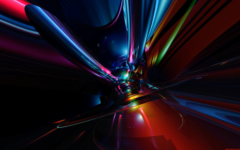 Colorful Abstract Shapes — Blue, Dramatic