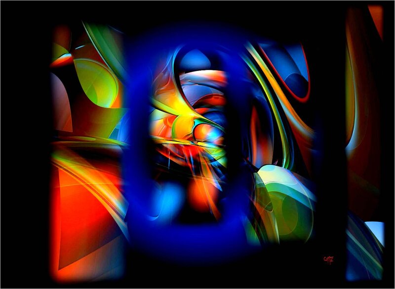 Colorful Abstract Shapes — Blue, Dynamic, Curved Lines