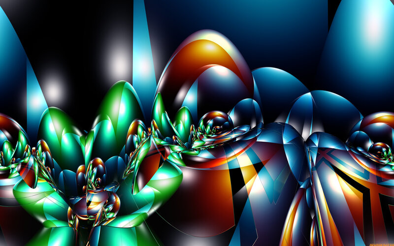Colorful Abstract Shapes — Blue, Dynamic, Digital Art