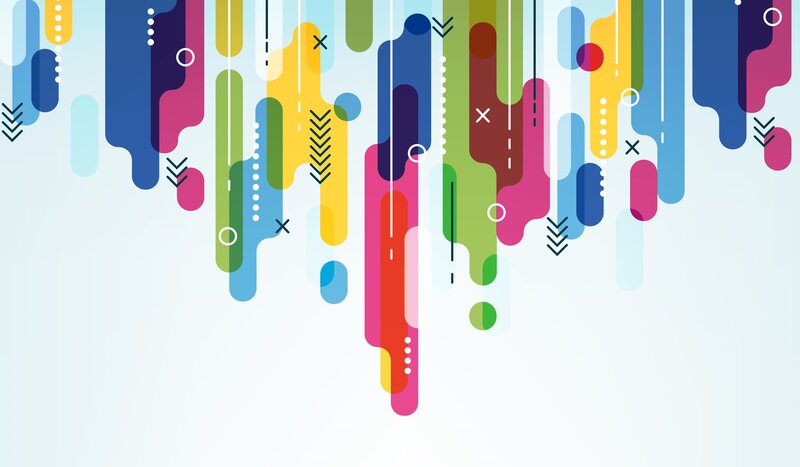 Colorful Abstract Shapes — Blue, Playful