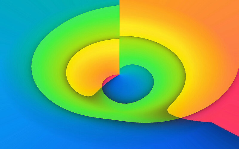 Colorful Abstract Shapes — Blue, Vibrant, Curved Lines