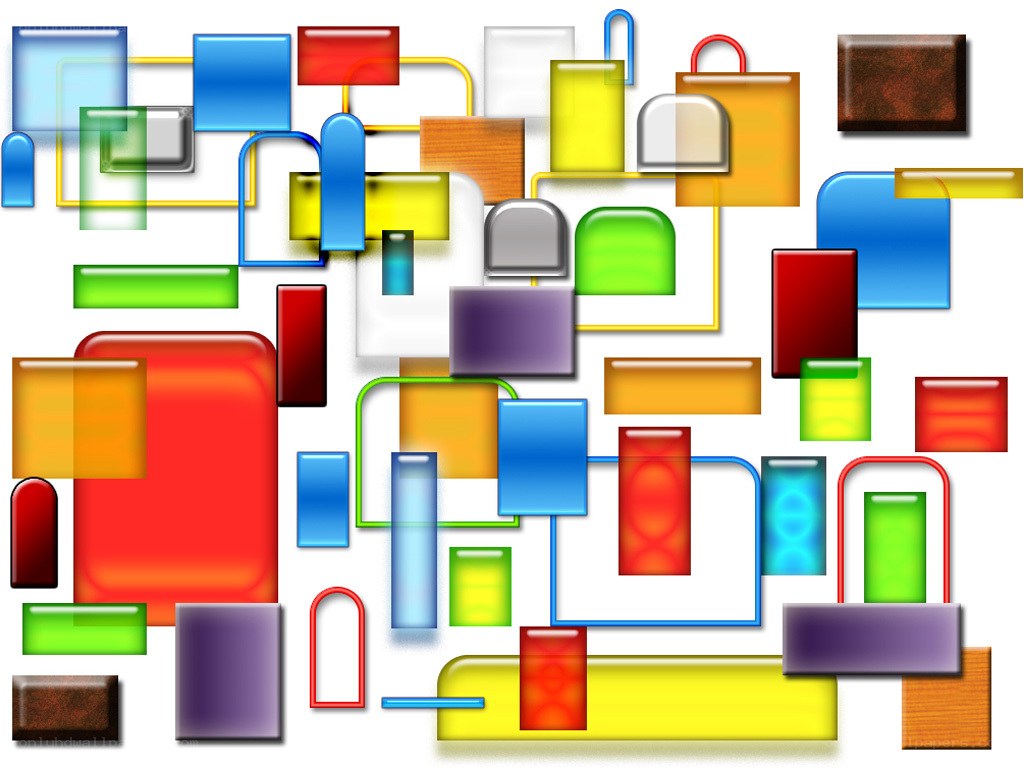 Colorful abstract shapes collage