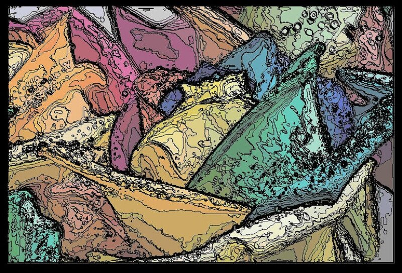 Colorful Abstract Shapes — Green, Chaotic