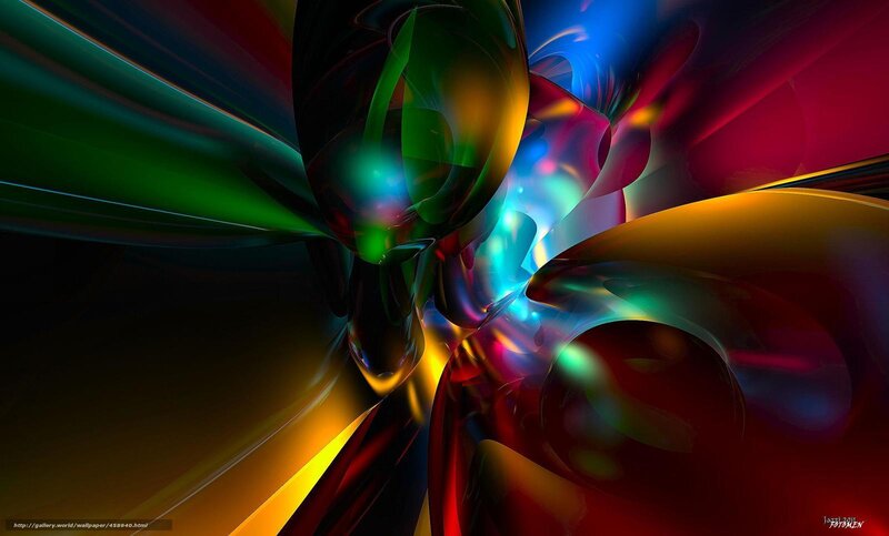 Colorful Abstract Shapes — Green, Dynamic, Light