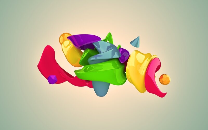 Colorful Abstract Shapes — Green, Playful