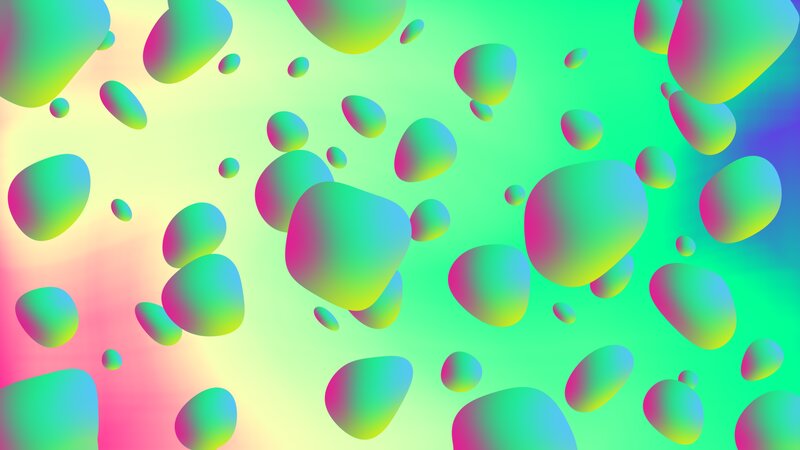 Colorful Abstract Shapes — Green, Vibrant, Bubbles, Gradient