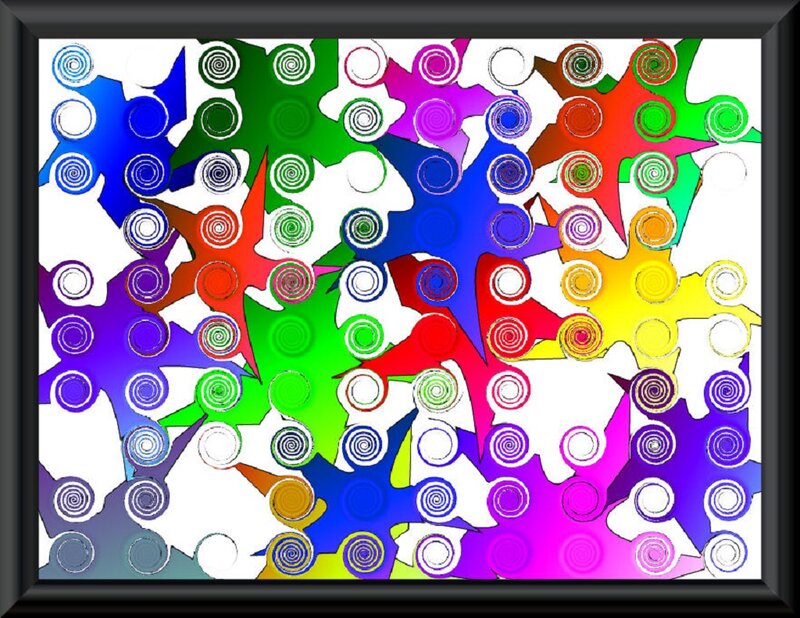 Colorful Abstract Shapes — Green, Vibrant, Circles