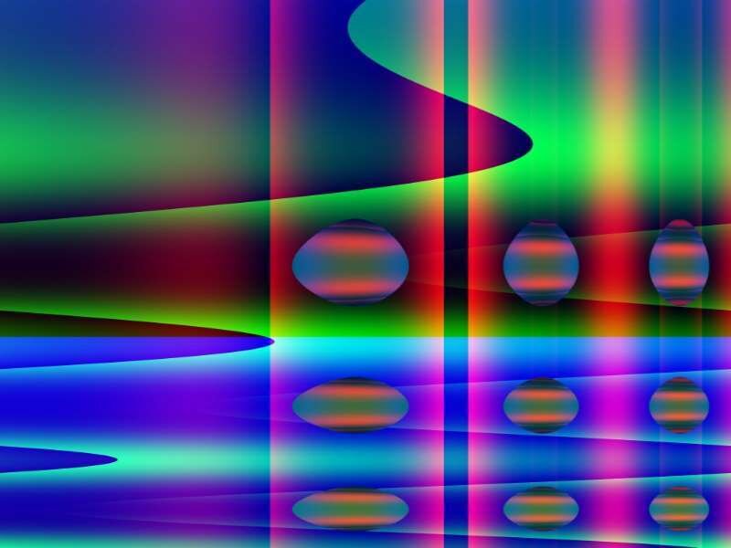 Colorful Abstract Shapes — Green, Vibrant, Circles, Waves
