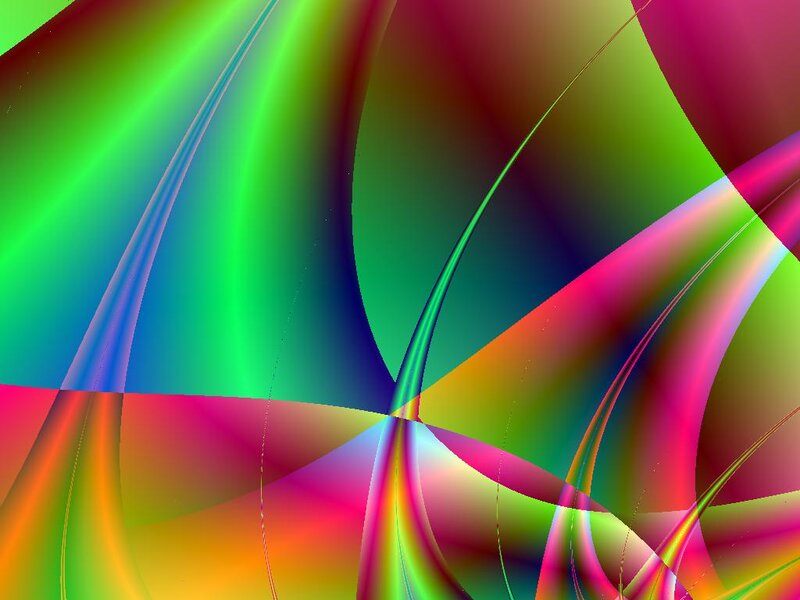 Colorful Abstract Shapes — Green, Vibrant, Curves