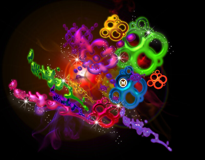 Colorful Abstract Shapes — Green, Vibrant
