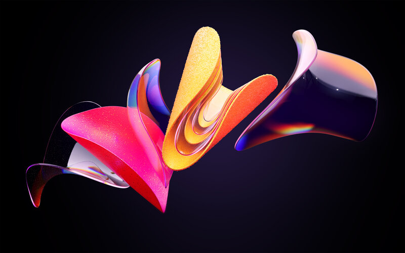 Colorful Abstract Shapes — Pink, Dynamic