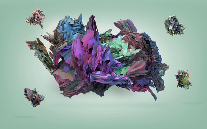 Colorful Abstract Shapes — Purple, Calm, 3d Render
