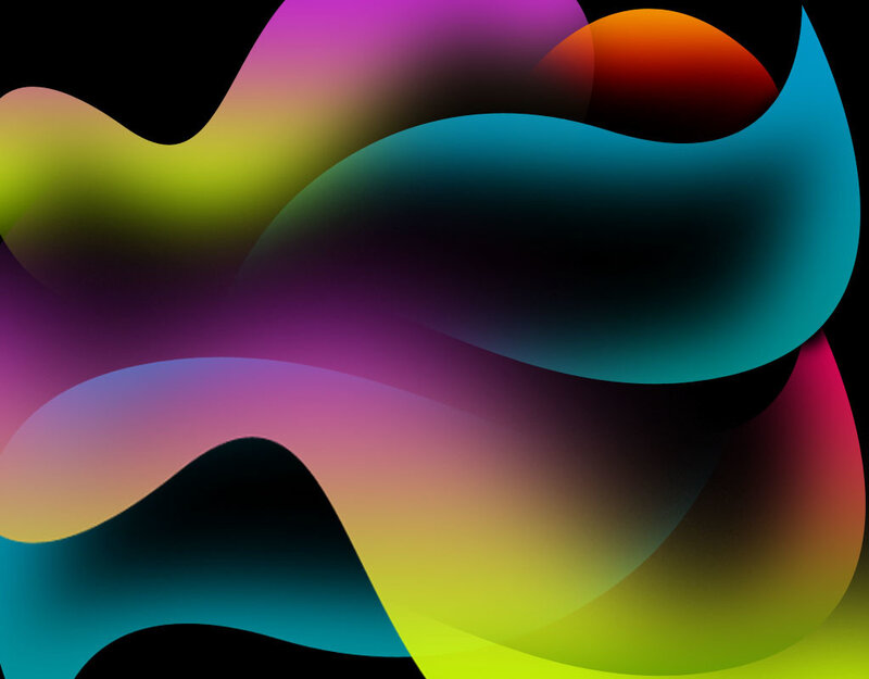 Colorful Abstract Shapes — Purple, Dynamic, Curved Lines