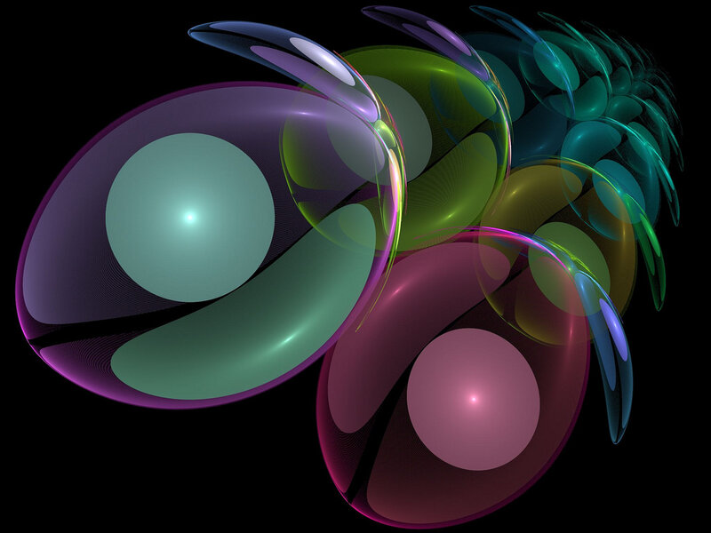 Colorful Abstract Shapes — Purple, Dynamic, Digital Art