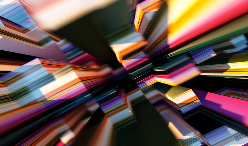 Colorful Abstract Shapes — Red, Dynamic, Lines