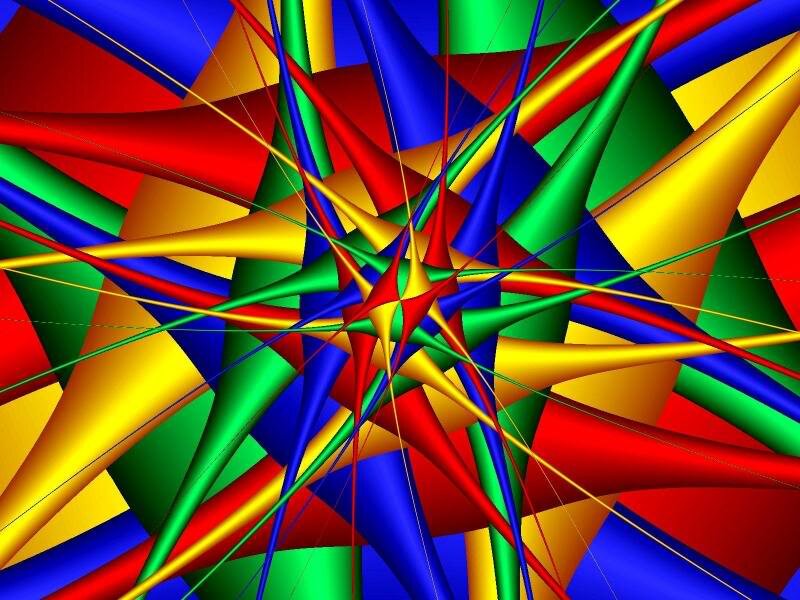 Colorful Abstract Shapes — Red, Dynamic