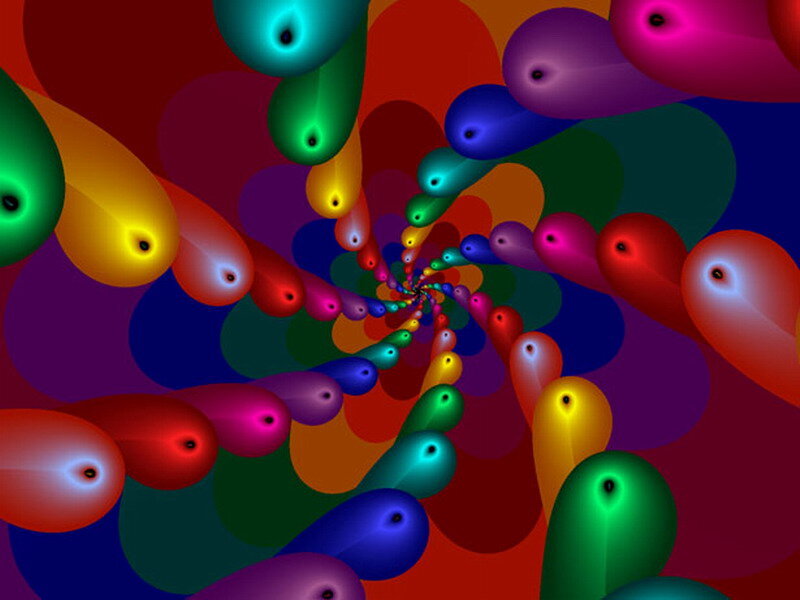 Colorful Abstract Shapes — Red, Hypnotic