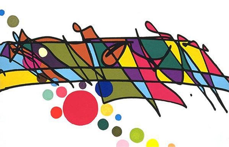 Colorful Abstract Shapes — Red, Vibrant, Circles