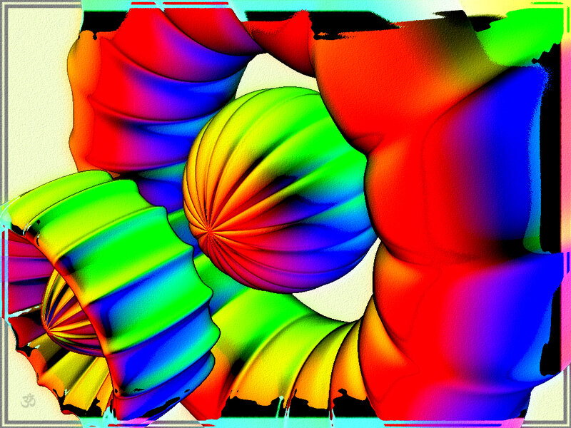 Colorful Abstract Shapes — Red, Vibrant, Digital Art, Spheres
