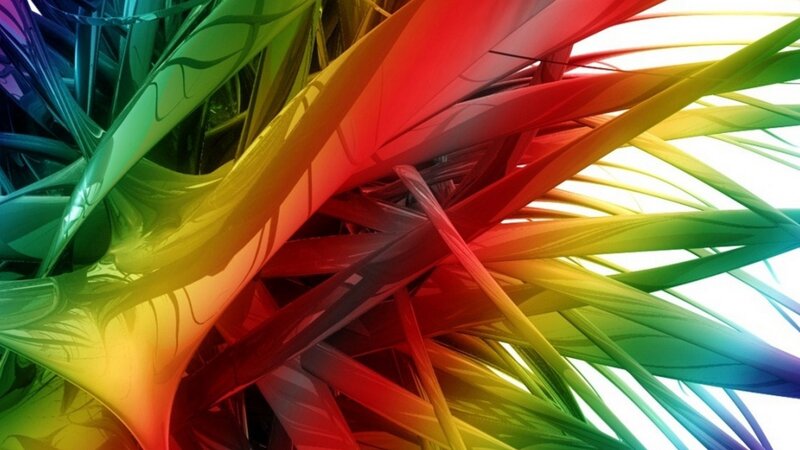 Colorful Abstract Shapes — Red, Vibrant, Lines, Rays