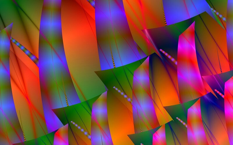 Colorful Abstract Shapes — Red, Vibrant, Lines