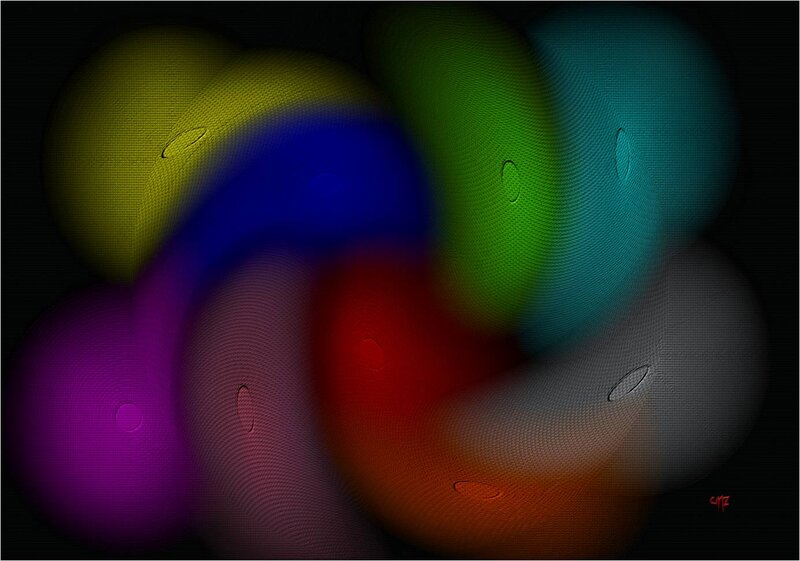 Colorful Abstract Shapes — Yellow, Dynamic