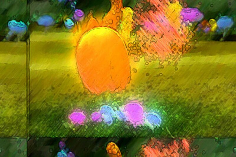 Colorful Abstract Shapes — Yellow, Vibrant, Digital Art