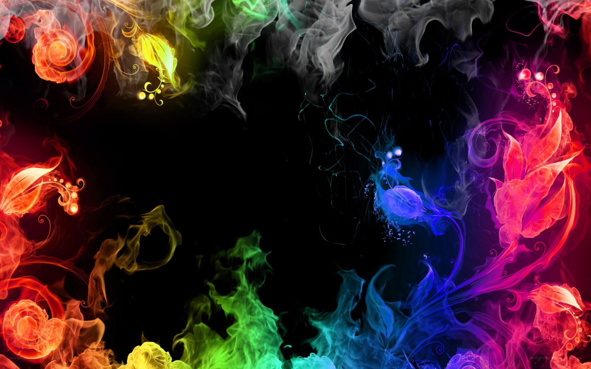 Colorful abstract smoke art