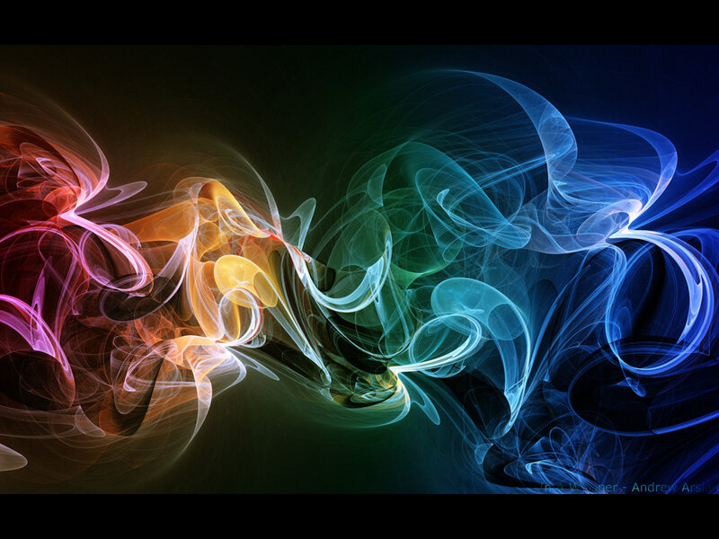 Colorful abstract smoke swirls