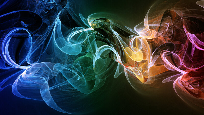 Colorful abstract smoke swirls
