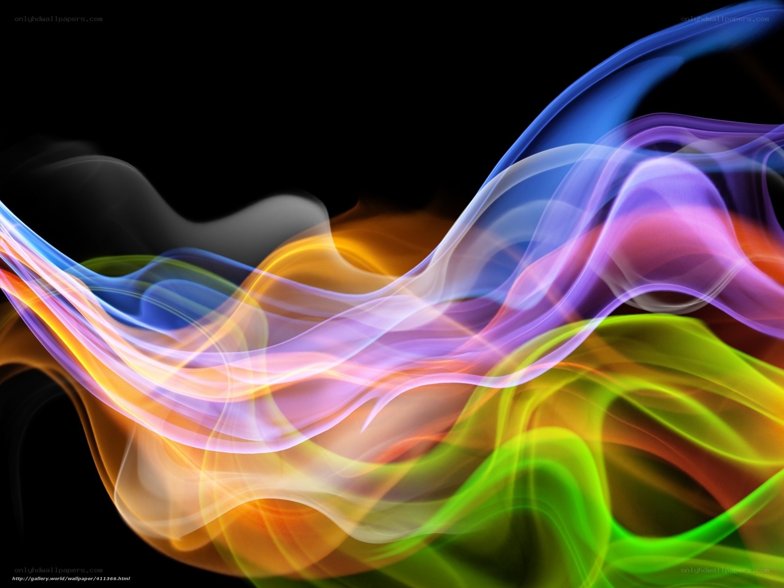 Colorful abstract smoke waves