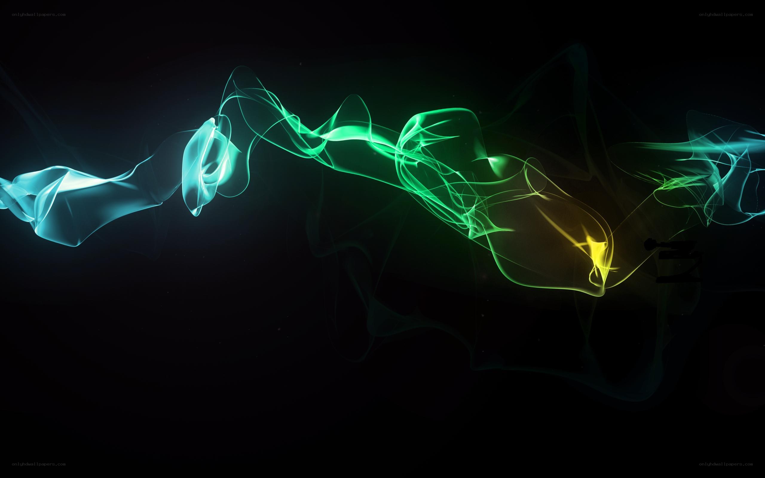 colorful abstract smoke waves