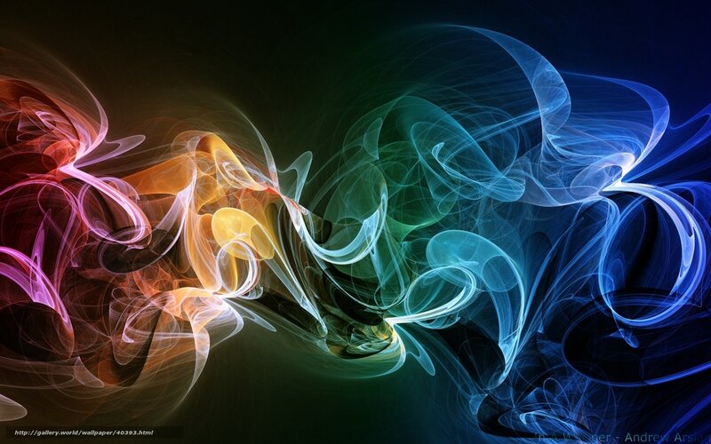 Colorful abstract smoke waves