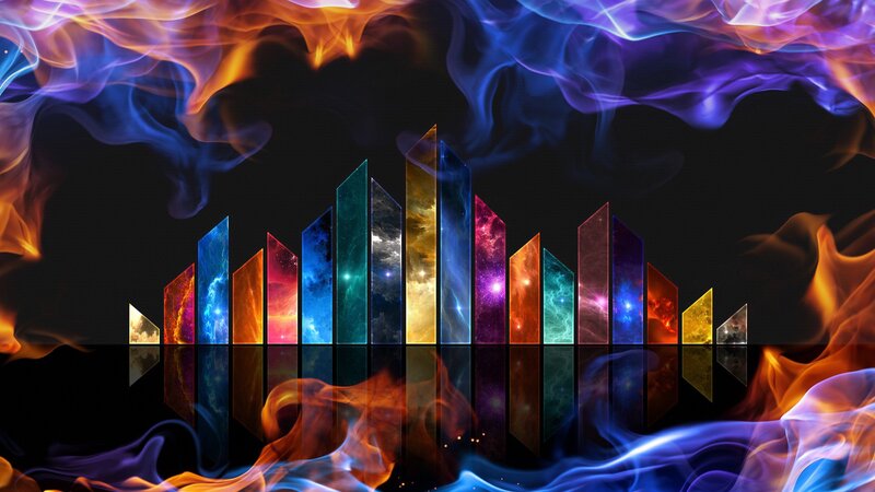 colorful abstract sound waves