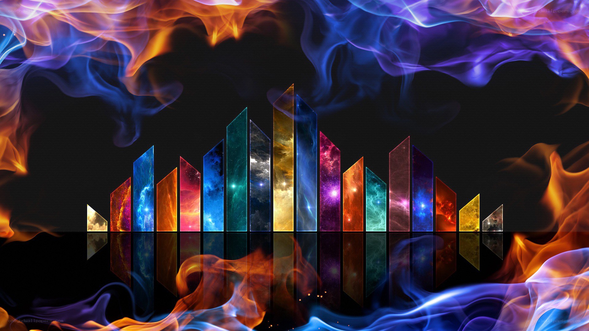 colorful abstract sound waves