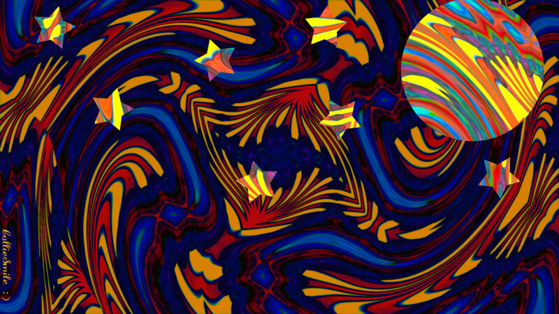 Colorful Abstract Space Scene — Blue