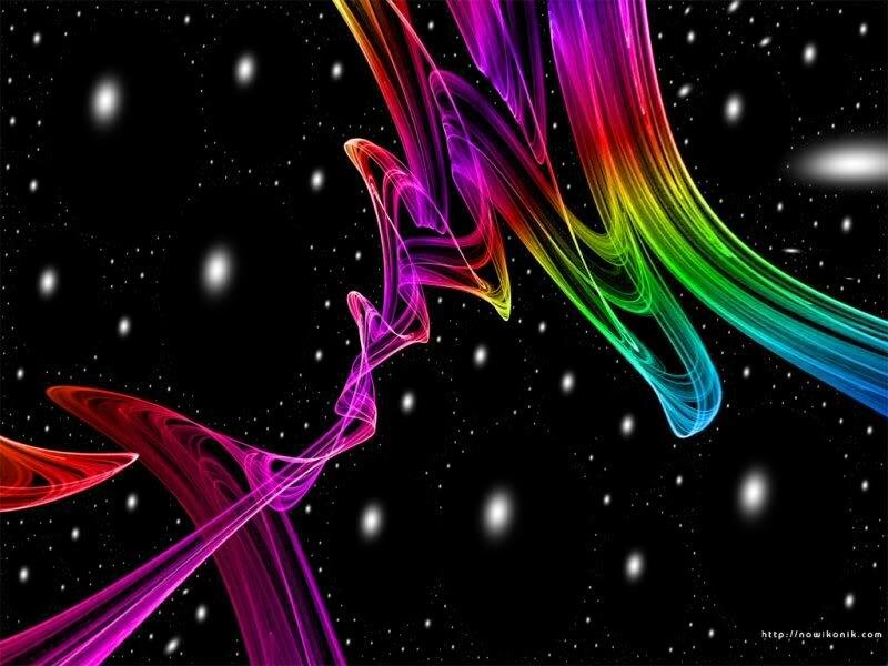 Colorful abstract space waves