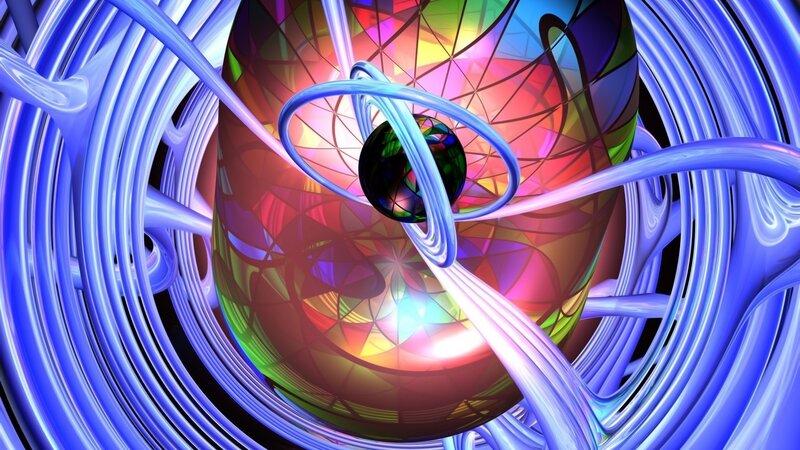 Colorful Abstract Sphere — Blue, Vibrant, Digital Art