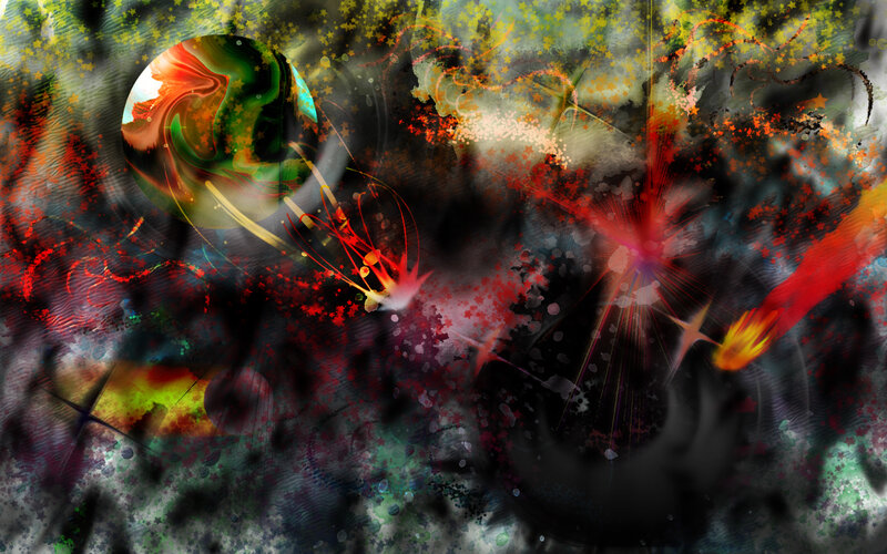 Colorful Abstract Sphere — Red, Chaotic